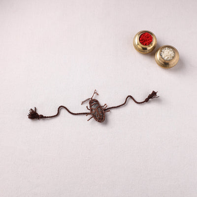Cockroach - Reusable Handmade Threadwork Rakhi with Potli  13