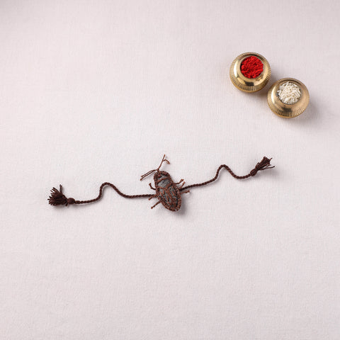 Cockroach - Reusable Handmade Threadwork Rakhi with Potli  13