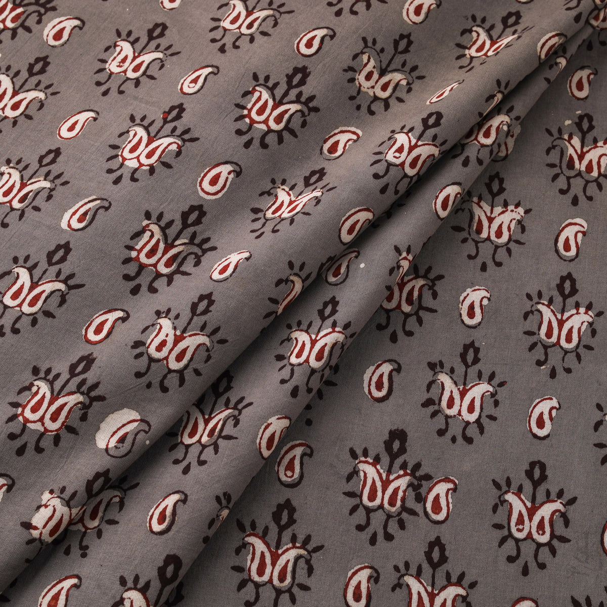 Hand Block Print Natural Dyed Cotton Nandana Fabric 11