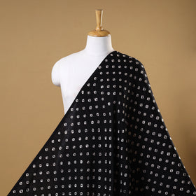 Black - Natural Dyed Kutch Tie-Dye Mul Cotton Bandhani Fabric 20