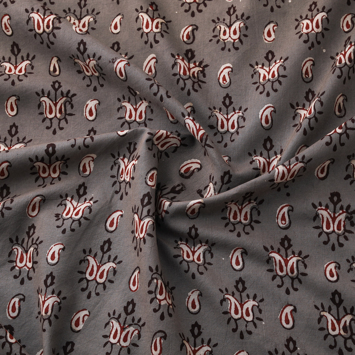 Hand Block Print Natural Dyed Cotton Nandana Fabric 11