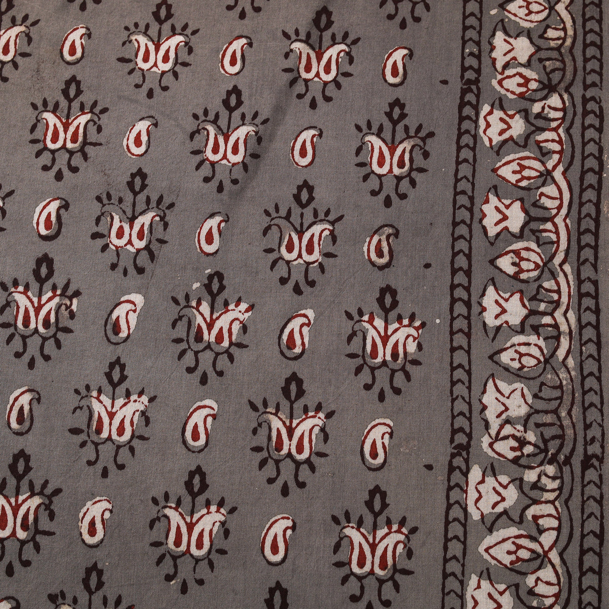 Hand Block Print Natural Dyed Cotton Nandana Fabric 11