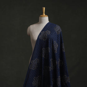 Blue - Hakoba Hand Block Ajrakh Print Natural Dyed Cotton Fabric 103