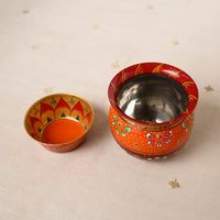 Handpainted Stainless Steel Pooja Thali, Kalash & Bowl 65