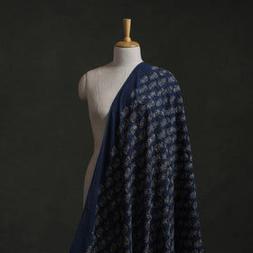 Blue - Hakoba Hand Block Ajrakh Print Natural Dyed Cotton Fabric 107