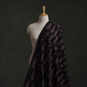 Brown - Hakoba Hand Block Ajrakh Print Natural Dyed Cotton Fabric 108