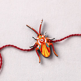 Cockroach - Reusable Mandala Art Handpainted Wooden Rakhi 01