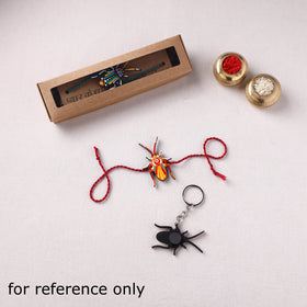 Cockroach - Reusable Mandala Art Handpainted Wooden Rakhi 06