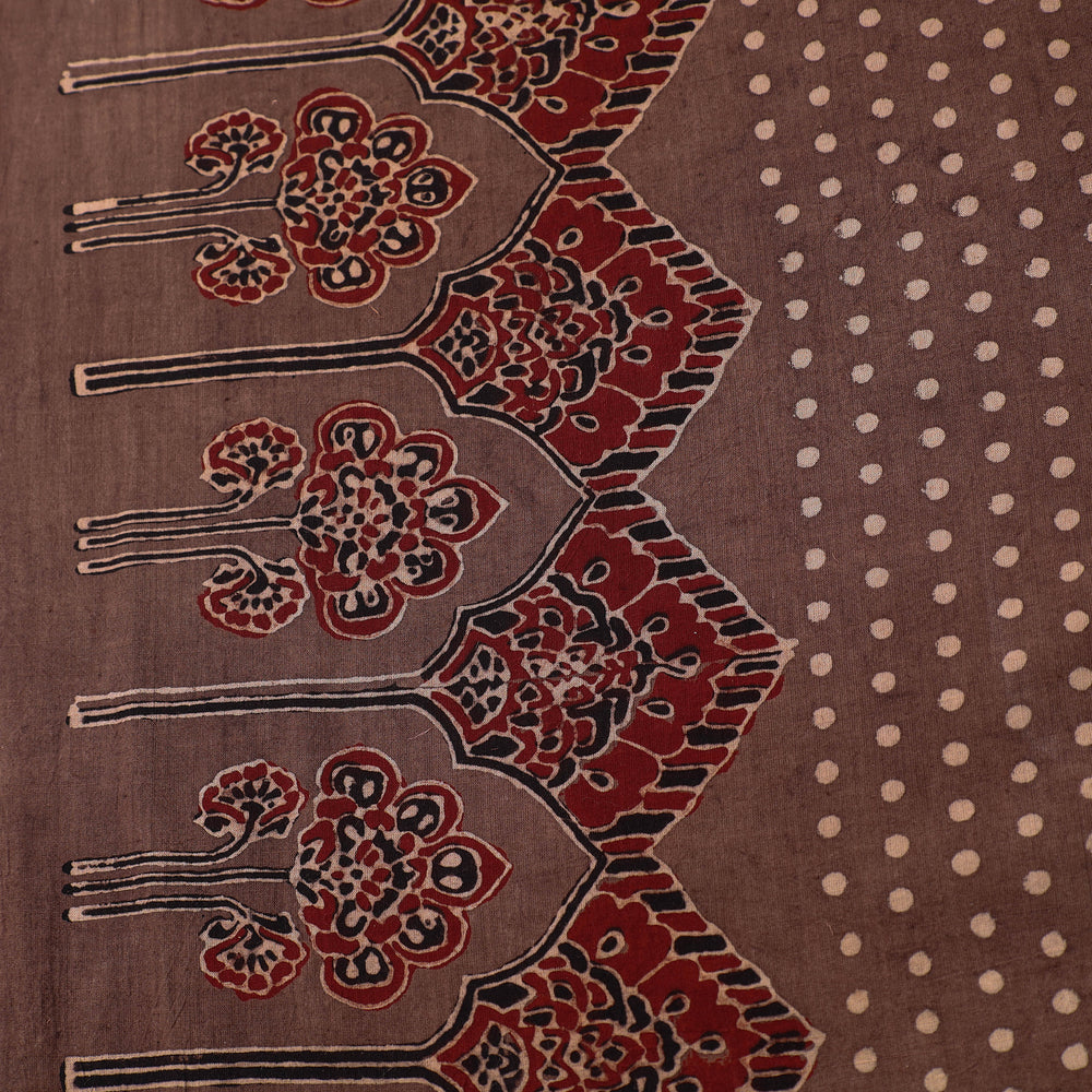 Brown - Pure Cotton Ajrakh Print Fabric 32