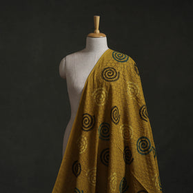 Yellow - Hakoba Hand Block Ajrakh Print Natural Dyed Cotton Fabric 114