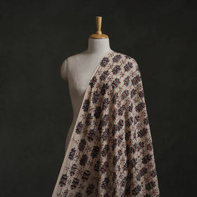 Beige - Hakoba Hand Block Ajrakh Print Natural Dyed Cotton Fabric 117