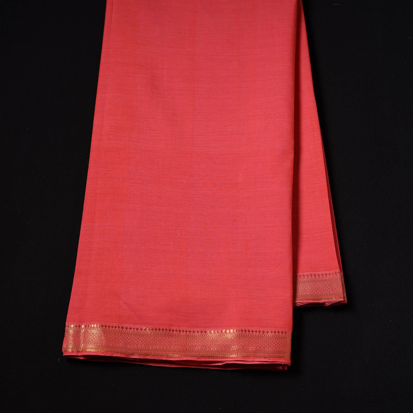 Handloom Mangalagiri Cotton Fabric with Nizam Zari Border 26