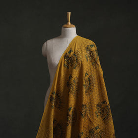 Yellow - Hakoba Hand Block Ajrakh Print Natural Dyed Cotton Fabric 119