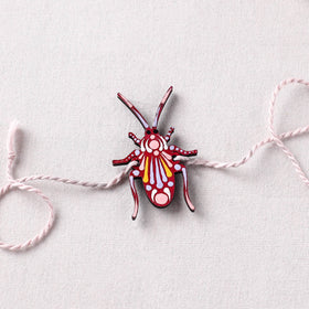 Cockroach - Reusable Mandala Art Handpainted Wooden Rakhi 03