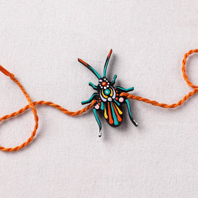 Cockroach - Reusable Mandala Art Handpainted Wooden Rakhi 04