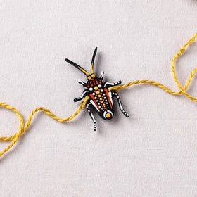 Cockroach - Reusable Mandala Art Handpainted Wooden Rakhi 05