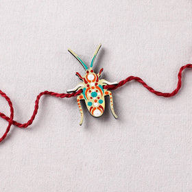 Cockroach - Reusable Mandala Art Handpainted Wooden Rakhi 06