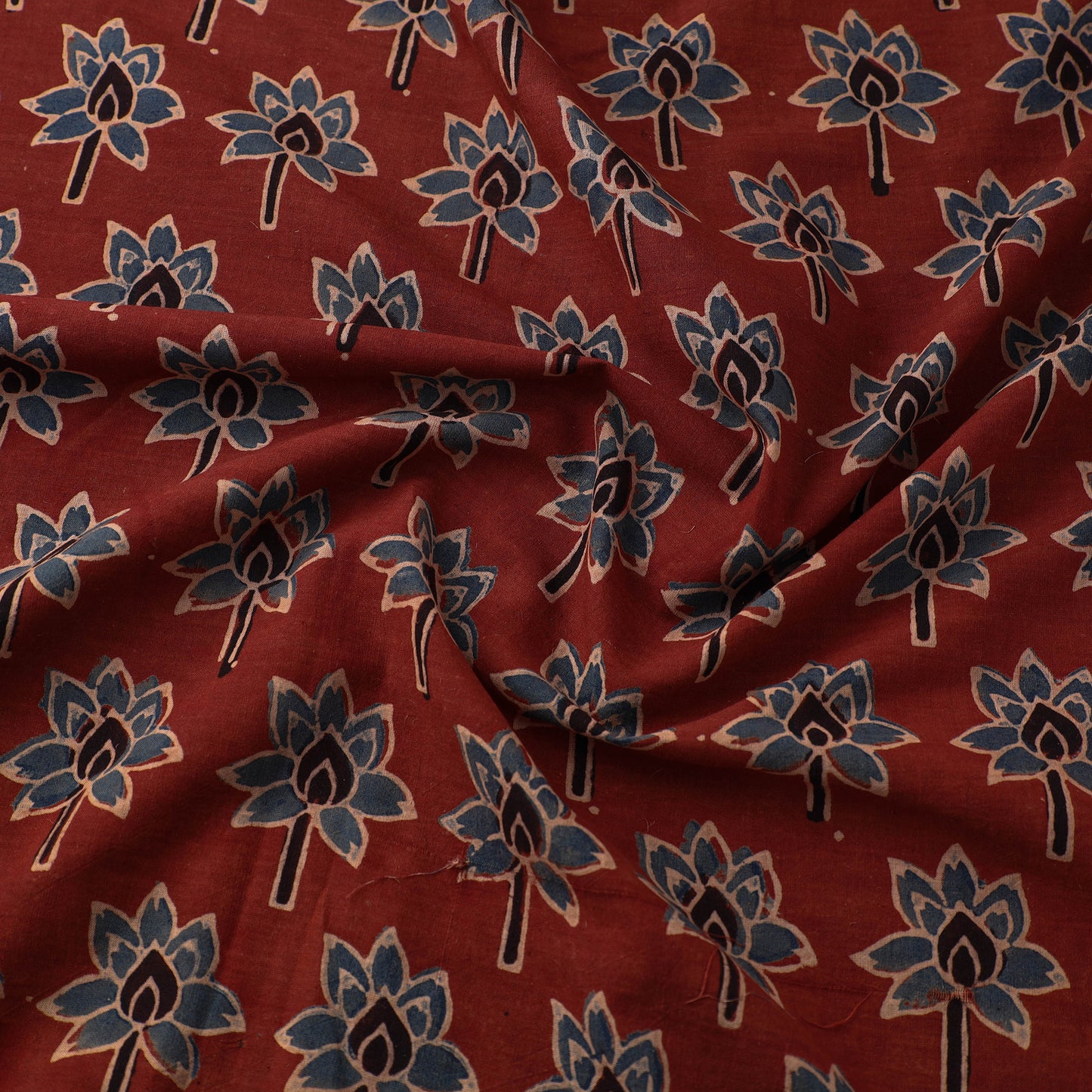 Red - Pure Cotton Ajrakh Print Fabric 37