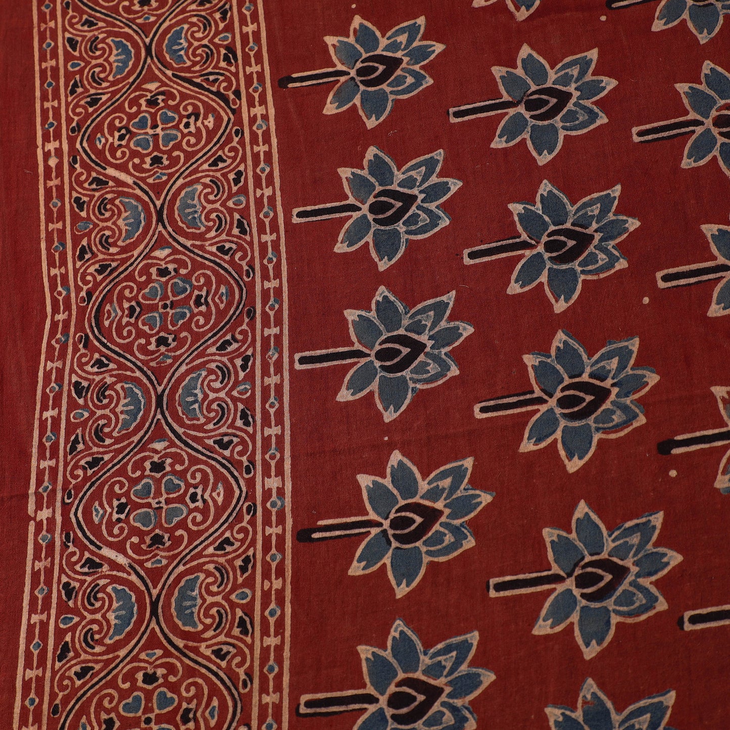 Red - Pure Cotton Ajrakh Print Fabric 37