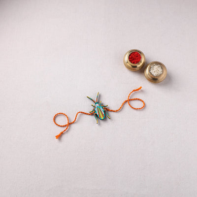 Cockroach - Reusable Mandala Art Handpainted Wooden Rakhi 07