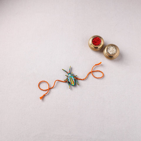 Cockroach - Reusable Mandala Art Handpainted Wooden Rakhi 07