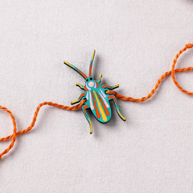 Cockroach - Reusable Mandala Art Handpainted Wooden Rakhi 07
