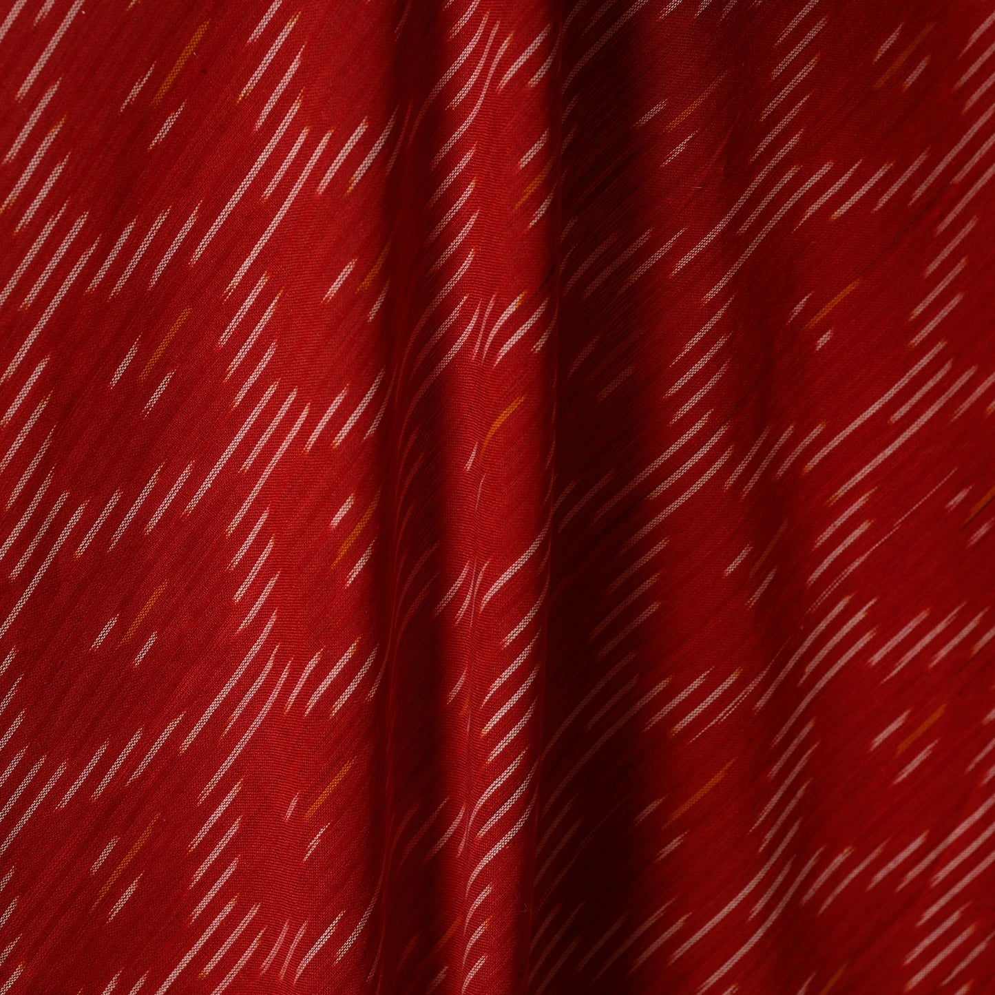 Red - cotton pochampally ikat fabric 42 - handcrafted