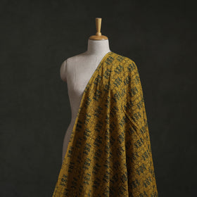Yellow - Hakoba Hand Block Ajrakh Print Natural Dyed Cotton Fabric 129
