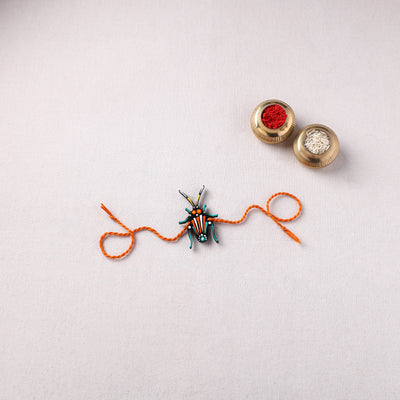 Cockroach - Reusable Mandala Art Handpainted Wooden Rakhi 09