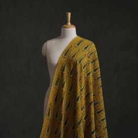 Yellow - Hakoba Hand Block Ajrakh Print Natural Dyed Cotton Fabric 131