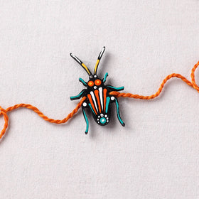 Cockroach - Reusable Mandala Art Handpainted Wooden Rakhi 09