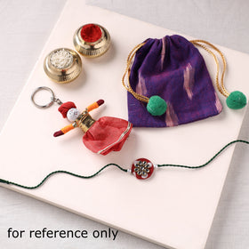 Handmade Thread Work Lumba Rakhi with Potli 04