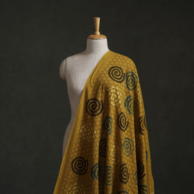 Yellow - Hakoba Hand Block Ajrakh Print Natural Dyed Cotton Fabric 133