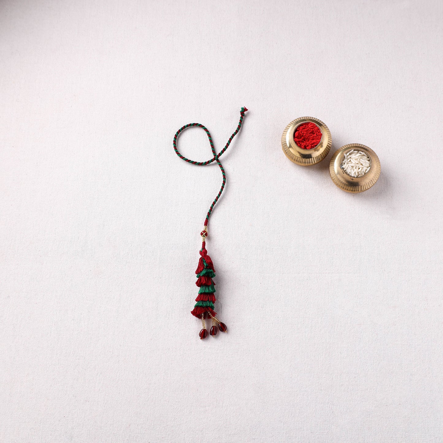 Handmade Thread Work Lumba Rakhi with Potli 01