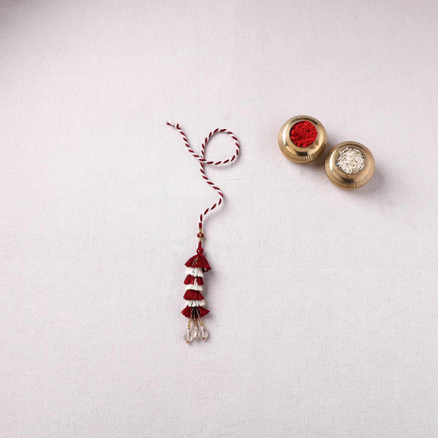 Handmade Thread Work Lumba Rakhi with Potli 02