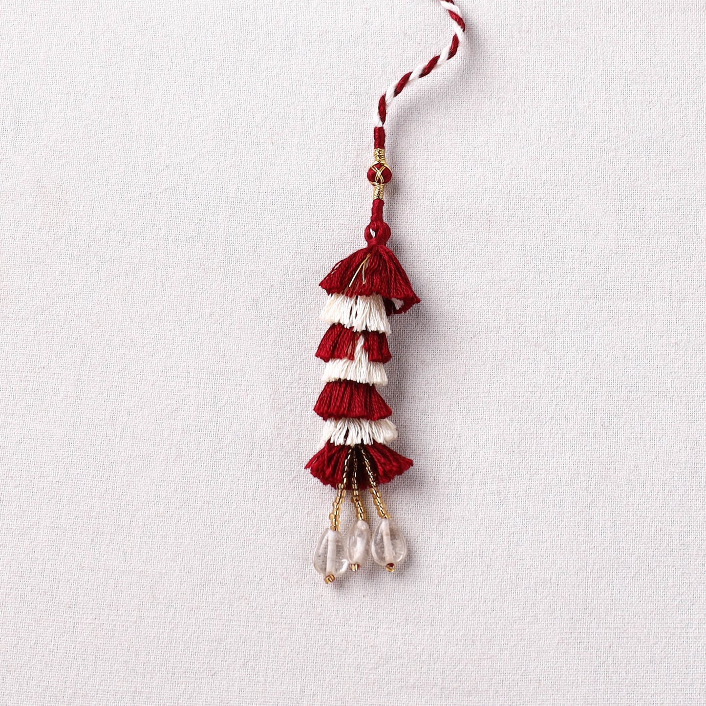 Handmade Thread Work Lumba Rakhi with Potli 02