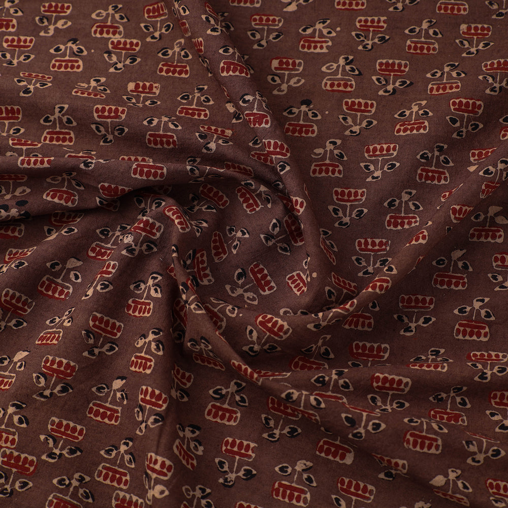 Brown - Pure Cotton Ajrakh Print Fabric 39