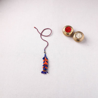 Handmade Thread Work Lumba Rakhi with Potli 03