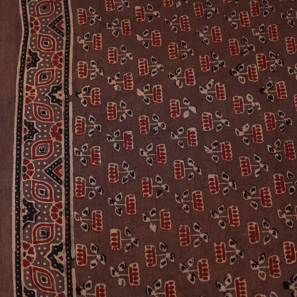 Brown - Pure Cotton Ajrakh Print Fabric 39