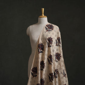 Beige - Hakoba Hand Block Ajrakh Print Natural Dyed Cotton Fabric 138
