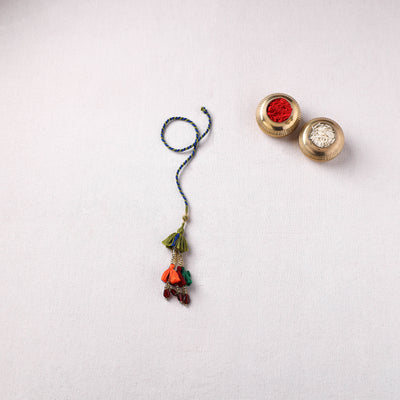 Handmade Thread Work Lumba Rakhi with Potli 04