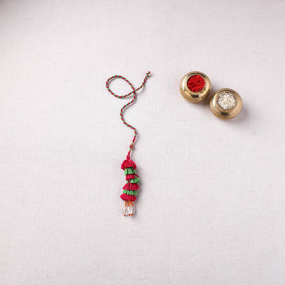 Handmade Thread Work Lumba Rakhi with Potli 05