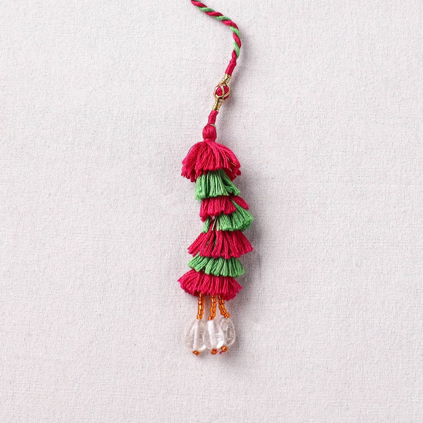 Handmade Thread Work Lumba Rakhi with Potli 05