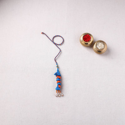 Handmade Thread Work Lumba Rakhi with Potli 06
