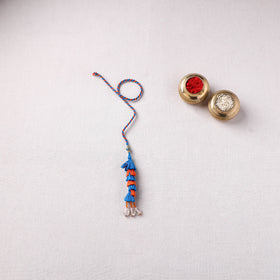 Handmade Thread Work Lumba Rakhi with Potli 06