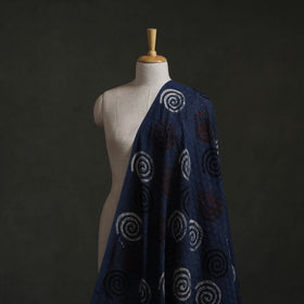 Blue - Hakoba Hand Block Ajrakh Print Natural Dyed Cotton Fabric 142