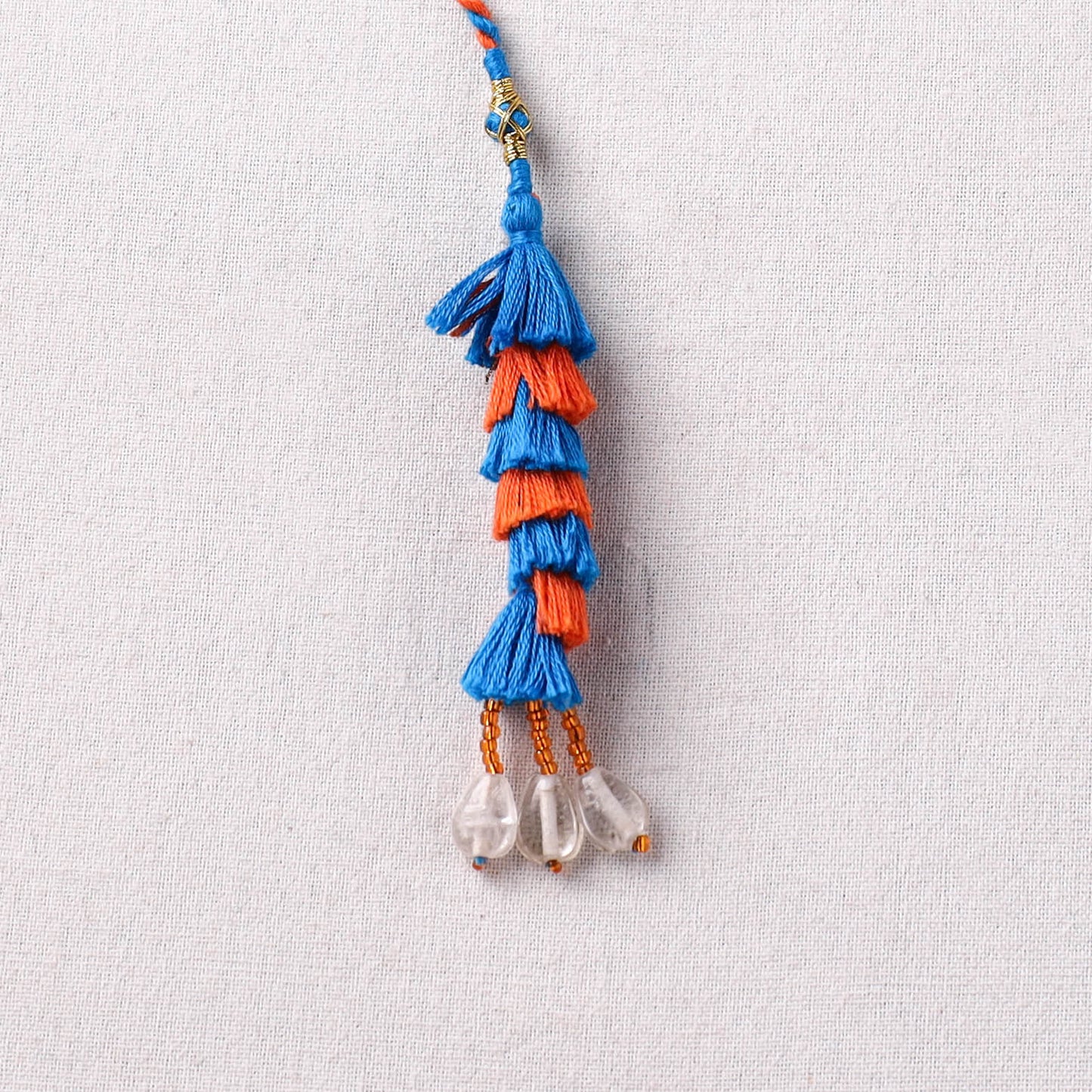 Handmade Thread Work Lumba Rakhi with Potli 06