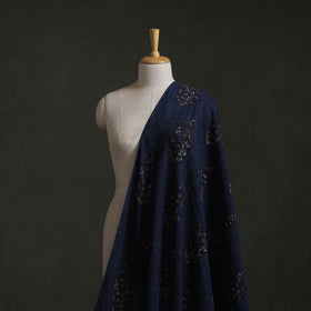 Blue - Hakoba Hand Block Ajrakh Print Natural Dyed Cotton Fabric 143