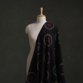 Black - Hakoba Hand Block Ajrakh Print Natural Dyed Cotton Fabric 144