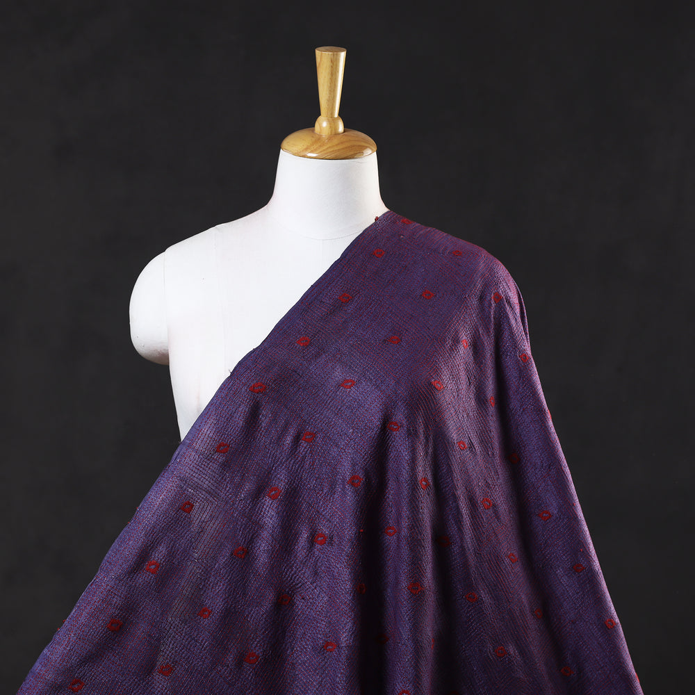 Handwoven Pure Tussar Silk Kantha Work Fabric 21